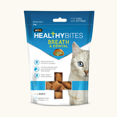 VETIQ Healthy Bites Breath & Dental with Duck Treats for Cats & Kittens-65g